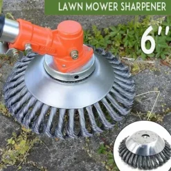 * 6 Pouces Coupe-Bordure A Batterie Tete Trimmer D'Herbe De Brosse De Roue Acier Pour Jardin Jmax><noscript><img width=
