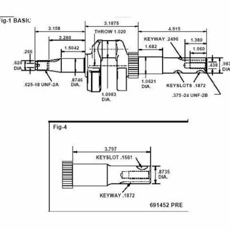 * 797019 Vilbrequin Pour Moteur Briggs Et Stratton (Ex 498566 Et 691452)> Accessoire Pour Tondeuse Et Autoportée