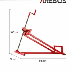 * Arebos Leve-Tondeuse Tracteur-Tondeuse Dispositif De Levage Cric | 450 Kg | Angle D'Inclinaison A Environ 45 | Rouge | Stable Et Solide Rouge><noscript><img width=