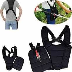 * Bares Harnais A Double Bandouliere Epaule Rembourree Boutonnage Securite Pour Debroussailleuse Tondeuse Stihl Husqvarna Echo><noscript><img width=