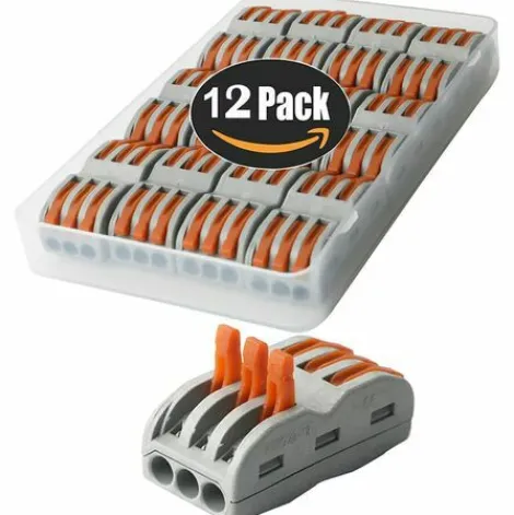 * Bearsu Bornes De Connexion Automatique, Rapide Connecteur De Fil De Cable, Connecteur A Ecrou A Levier, Assortiment De Conducteurs Connecteurs De Fils Compacts Spl-3 (Paquet De 12)> Accessoire Pour Tondeuse Et Autoportée