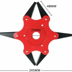 * Bf Trou De Montage 25 Mm Tete De Coupe A Six Feuilles Tete D'Herbe Accessoires De Tondeuse A Gazon Lame De Debroussailleuse Coupe-Herbe De Desherbage Universel> Accessoire Pour Tondeuse Et Autoportée