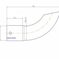 * Cyclingcolors Embout D'Echappement Coude Diametre 55,5Mm Interieur Longueur 190Mm Tracteur> Accessoire Pour Tondeuse Et Autoportée