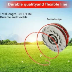 * Dontodent Bobine De Ligne De Rechange Pour Debroussailleuse, Bobine D'Alimentation Automatique De 1,5 Mm Et Bobines De Rechange Pour Debroussailleuse A Double Ligne Compatible Avec Flymo Fly021 (4) Bett> Accessoire Pour Tondeuse Et Autoportée