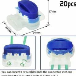 * Fvbjd 20 Pieces Connecteur De Cable Remplis De Gel Resine, Connecteur Etanche, Colliers De Connexion Pour Jardin Exterieur La Tondeuse A Gazon Robotique><noscript><img width=