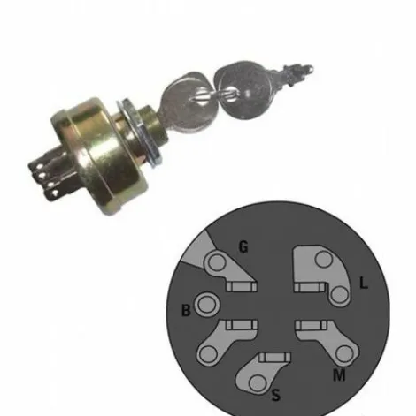 * Global Garden Product 118450065/1 Contacteur A Cle Pour Tondeuse Autoportee Ggp / Castelgarden / Ayp> Accessoire Pour Tondeuse Et Autoportée