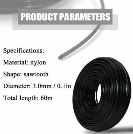 * Happyshopping 3.0Mm 60M Corde De Tonte En Nylon Corde De Tonte Tondeuse Accessoires Professionnels> Accessoire Pour Tondeuse Et Autoportée