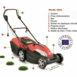 * Hecht Jardin 1844 Tondeuse A Gazon EÉlectrique 1800 W 3300 U/Min> Tondeuse Électrique Filaire