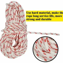 * Heguyey Corde De Demarrage A Rappel 10 Metres,Cordon De Traction Avec Poignee De Demarrage A Rappel 3 Pieces Pour Tondeuse A Gazon Moteur De Debroussailleuse De Bord De Coupe De Tronconneuse> Accessoire Pour Tondeuse Et Autoportée