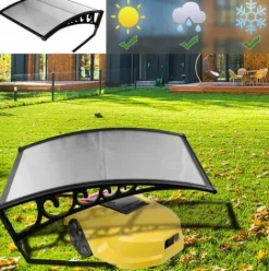 * Hengda Garage Pour Tondeuse A Gazon Protection Solaire Robot De Tonte Toit Capot De Protection Outils De Jardinage Noir><noscript><img width=