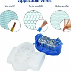 * Hklffja Connecteurs De Cable,Set De Connecteurs De Cables,Lot De 40 Connecteurs De Cable Remplis Des Resines,Etanches,Surs,Denudage Inutile,Pour Robot Tondeuse Jardin Exterieur Et Voiture><noscript><img width=