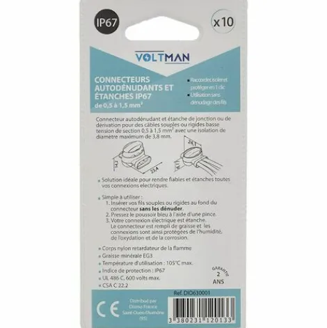 * Hklffja Dio630001 Lot 10 Connecteurs Autodenudants/Etanches Ip 67, Bleu> Accessoire Pour Tondeuse Et Autoportée