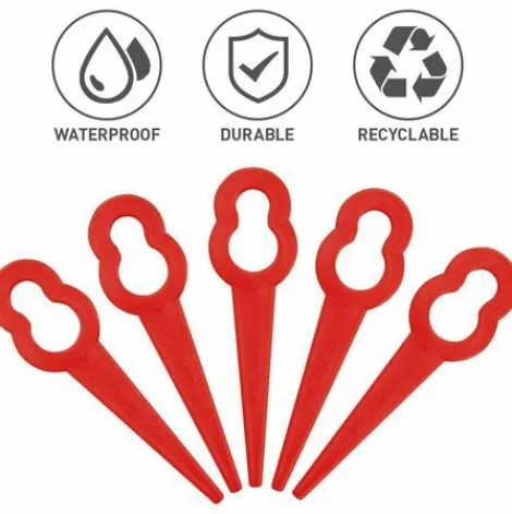* Hklffja Lames De Tondeuse A Gazon 100 Pieces Lames De Tondeuse En Plastique Accessoires De Jardin Lames De Coupe Lames De Rechange Pour Tondeuse A Gazon Lame De Coupe-Herbe Outils (Rouge)> Accessoire Pour Tondeuse Et Autoportée