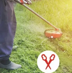 * Hklffja Lames De Tondeuse A Gazon 100 Pieces Lames De Tondeuse En Plastique Accessoires De Jardin Lames De Coupe Lames De Rechange Pour Tondeuse A Gazon Lame De Coupe-Herbe Outils (Rouge)><noscript><img width=