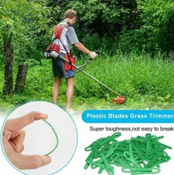 * Hklffja 120Pcs Lames En Plastique De Rechange Pour Coupe Bordure Lame De Tondeuse A Gazon Lames Pour Debroussailleuse Sans Fil Lames De Coupe De Remplacement Pour Jardin Pelouse (Vert)><noscript><img width=