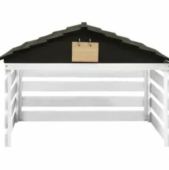 * Inlife Garage De Tondeuse A Gazon Noir Et Blanc 78X74X54 Cm Sapin> Accessoire Pour Tondeuse Et Autoportée