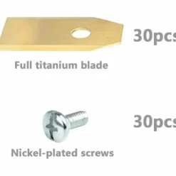 * Jeu De 45 Lames En Titane Pour Robots Tondeuses Gardena, Yardforce (3 G 0,75 Mm) + 45 Vis Groofoo><noscript><img width=