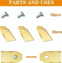 * Kaejyiut Lot De 30 Lames De Rechange En Titane Pour Tous Les Robots Tondeuses A Gazon Husqvarn/Automower/Gardena(3G-0.75Mm) Avec 30 Vis, Pour Modeles 105,310,315,320,420,430X,R40I><noscript><img width=