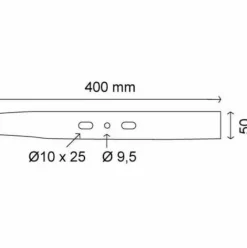 * Lame Plate Universelle 40 Cm> Accessoire Pour Tondeuse Et Autoportée