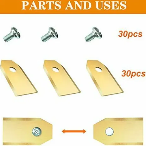 * Lames De Rechange Homealexa 30 X En Titane Pour Tous Les Tondeuses De Jardin Automower Husqvarna/Gardena/Yard Force/Automower Robuste (3.1 G / 0.75 Mm) Avec Vis> Accessoire Pour Tondeuse Et Autoportée