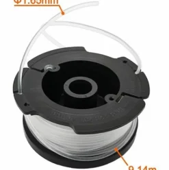 * Langray 6 Pieces De Bobines De Fil Pour Coupe-Bordures Black Et Decker Trimmer (Lignes En Nylon De 9,1 M De Longueur ?1,65 Mm Avec Couvercle De Bobine Et Ressort)> Accessoire Pour Tondeuse Et Autoportée