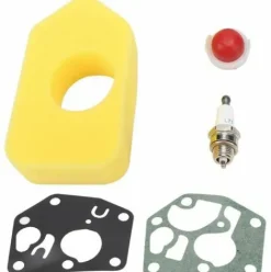 * Langray Filtre A Air Coton Set Pieces De Rechange Pour Tondeuse A Gazon 1 Filtre A Air 1 Bougie D'Allumage 2 Entretoises 1 Ampoule D'Amorcage Pour Kit D'Entretien Briggs & Stratton 3.5Hp Et 3,75Hp> Accessoire Pour Tondeuse Et Autoportée