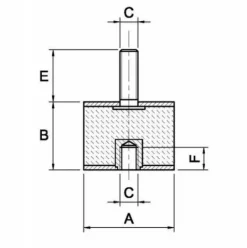 * Lem Select Silent Bloc Male X Femelle O20X20 M6X16 (Lot De 4)> Accessoire Pour Tondeuse Et Autoportée