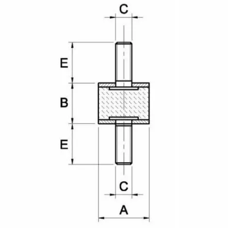 * Lem Select Silent Bloc Universel Male X Male O20X20 M6X16 (Lot De 2)> Accessoire Pour Tondeuse Et Autoportée