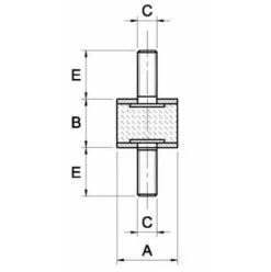 * Lem Select Silent Bloc Universel Male X Male O40X30 M10X28 (Lot De 5)> Accessoire Pour Tondeuse Et Autoportée