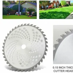 * Lifcausal Tete De Tondeuse Lame De Coupe Tete De Tondeuse A Gazon Exterieure En Alliage Outil De Mangeur De Tete De Tondeuse Pour Remplacement De Tondeuse A Gazon A Arbres Droits 80T 0.4><noscript><img width=