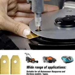 * Litzee Lot De 45 Lames En Titane Pour Tondeuse Robot Husqvarna Automower, Gardena, Yardforce (3 G 0,75 Mm) + 45 Vis><noscript><img width=