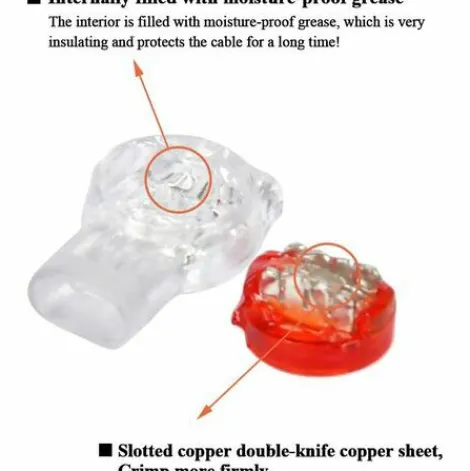 * Litzee 100Pcs Scotchlok Uy Waterproof Connector, Cable Connectors Filled With Reins Connection Clamps For Garden & Outdoor Robotic Lawn Mowers> Accessoire Pour Tondeuse Et Autoportée