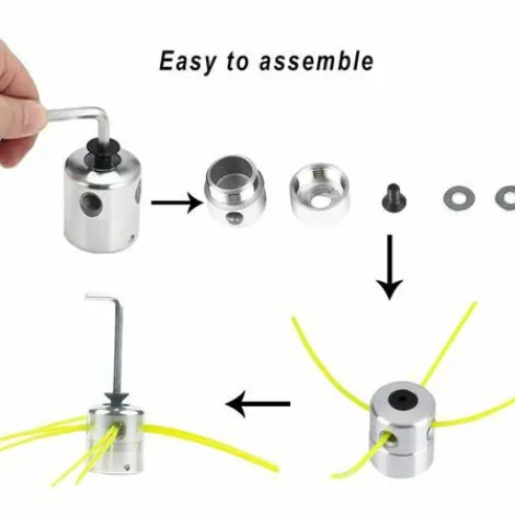 * Litzee 2Pcs Tete De Debroussailleuse Aluminium Fils Tete Coupe-Bordure Universelle Avec Tete Fil Nylon Pour Accessoires De Tondeuse A Gazon> Accessoire Pour Tondeuse Et Autoportée