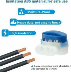 * Lot De 20 Connecteurs De Cable Remplis Des Resines Pour Robot Tondeuse ,Original Connecteurs 314 Pour Robot Tondeuse(Bleu) 56Vingt><noscript><img width=