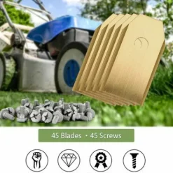 * Modou 45 Lames De Rechange Pour Husqvarna / Automower / Gardena / Yardforce Robot Tondeuse, Lames De Couteau En Titane Lames De Rechange(3 G 0,75 Mm)-Accessoire De Rechange Avec Vis> Accessoire Pour Tondeuse Et Autoportée
