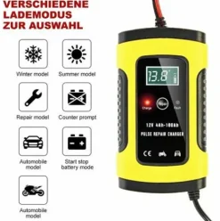 * Osqi Chargeur De Batterie Intelligent Portable A Ecran Lcd 6A/12V Avec Type De Reparation De Protections Multiples Pour Batterie De Moto De Voiture> Accessoire Pour Tondeuse Et Autoportée