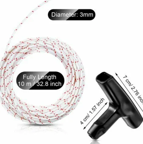 * Perle Rare Cordon De Demarrage A Rappel 10 M 3.0Mm Cordon De Traction Avec Poignee De Demarrage 3 Pieces Pour Pieces De Tondeuse A Gazon Moteur De Debroussailleuse> Accessoire Pour Tondeuse Et Autoportée