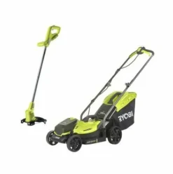 * Ryobi Pack Tondeuse 33Cm + Coupe Bordure Sans Fil 18 V 4Ah One+> Tondeuse À Batterie