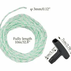 * Tanabata Lot De 2 Cordes De Lanceur De 10 M (Diametre : 3 Mm), Cordon De Tirage Sonku Avec 2 Poignees De Lanceur Pour Tondeuse A Gazon Husqvarna Stihl Poulan Vert> Accessoire Pour Tondeuse Et Autoportée
