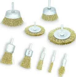 * Thsinde Ensemble De Brosses Metalliques, Brosses De Roue Et De Coupe En Laiton Avec Tige, Brosses De Poncage Pour Diverses Perceuses, Parfaites Pour Eliminer La Rouille, La Corrosion, La Peinture Pour Les Outils EÉlectriques, De Jardin Et A Main (Paquet De 9)> Accessoire Pour Tondeuse Et Autoportée