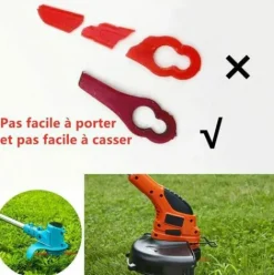 * Thsinde Lidl Florabest Lot De 100 Lames De Rechange En Plastique Pour Coupe-Bordures Frt18A Frt18A1 Art 46155 Frt20A1 Grand Trou 12 Mm Petit Trou 7 Mm><noscript><img width=