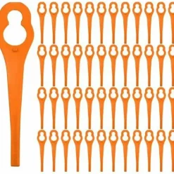 * Thsinde Pack De 50 Lames Plastiques De Rechange Pour Debroussailleuse L83> Accessoire Pour Tondeuse Et Autoportée