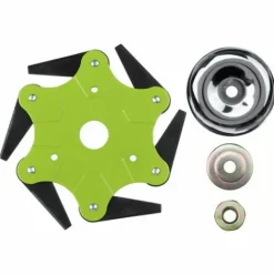 * Tiga Tete De Tondeuse A Gazon 3/6 Lames En Acier Pour Ficelle D'Herbe De Jardin + Couvercle De Plaque (Vert, 6 Dents Avec Pieces)> Accessoire Pour Tondeuse Et Autoportée