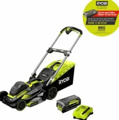 * Tondeuse Ryobi 36V Brushless Coupe 46Cm 1 Batterie 5.0Ah 1 Chargeur Rlm36X46H50Pg> Tondeuse À Batterie