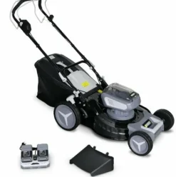 * Voltr 36V Tondeuse A Gazon Sans Fil Tractee O46Cm 2X Batteries 18V Lithium 8.0Ah + Double Chargeur Rapide. Recuperateur D'Herbe 50L Gris> Tondeuse À Batterie