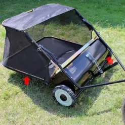 * Wiltec Balai Ramasseur Balayeuse Tondeuse Autoportee Largeur De 95 Cm Et Roues En Caoutchouc 254 44,5Mm> Accessoire Pour Tondeuse Et Autoportée