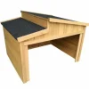 * Wiltec Garage Pour Robot-Tondeuse Toit Gradin Bois Massif Abri Carport Naturel 66,6 79,5 71,2Cm> Accessoire Pour Tondeuse Et Autoportée