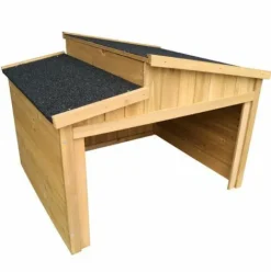 * Wiltec Garage Pour Robot-Tondeuse Toit Gradin Bois Massif Abri Carport Naturel 66,6 79,5 71,2Cm> Accessoire Pour Tondeuse Et Autoportée