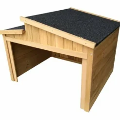 * Wiltec Garage Pour Robot-Tondeuse Toit Gradin Bois Massif Abri Carport Naturel 66,6 79,5 71,2Cm> Accessoire Pour Tondeuse Et Autoportée