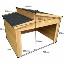 * Wiltec Garage Pour Robot-Tondeuse Toit Gradin Bois Massif Abri Carport Naturel 66,6 79,5 71,2Cm><noscript><img width=